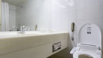 Free toiletries, hair dryer, bathrobes, slippers