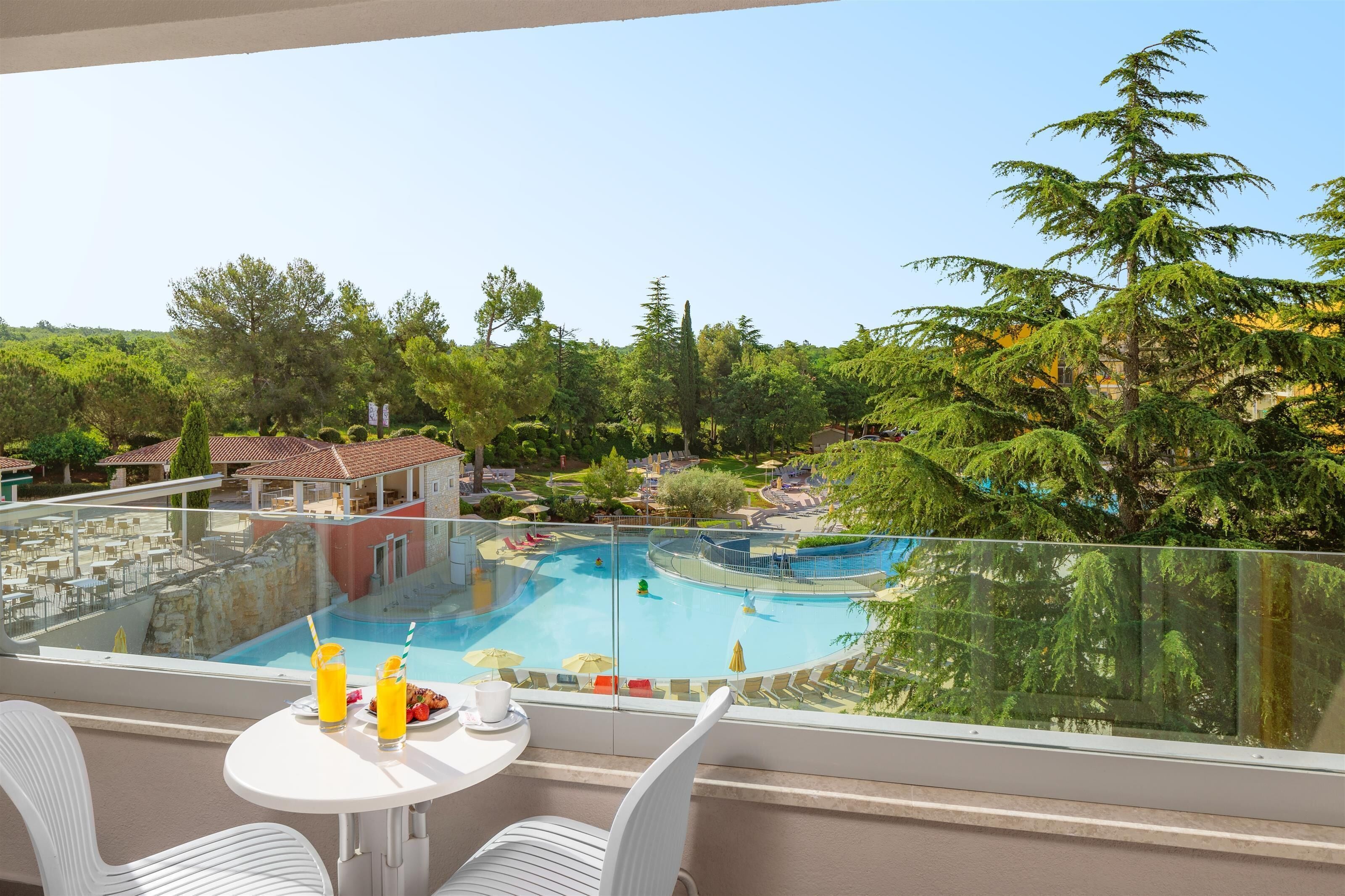 Superior room with balcony, Pool side - Family | Balcony view