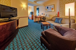 Studio, 1 King Bed with Sofa bed | Living area | 49-inch LCD TV with satellite channels, TV - Fairfield Inn & Suites by Marriott Weatherford (Weatherford)
