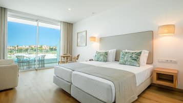 Twin Room, Balcony, Pool View | 1 bedroom, blackout drapes, iron/ironing board, free WiFi