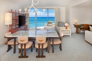 Suite – premium, 1 soverom, delvis havutsikt (Newly Renovated) | Sengetøy i egyptisk bomull, sengetøy av topp kvalitet og dundyner