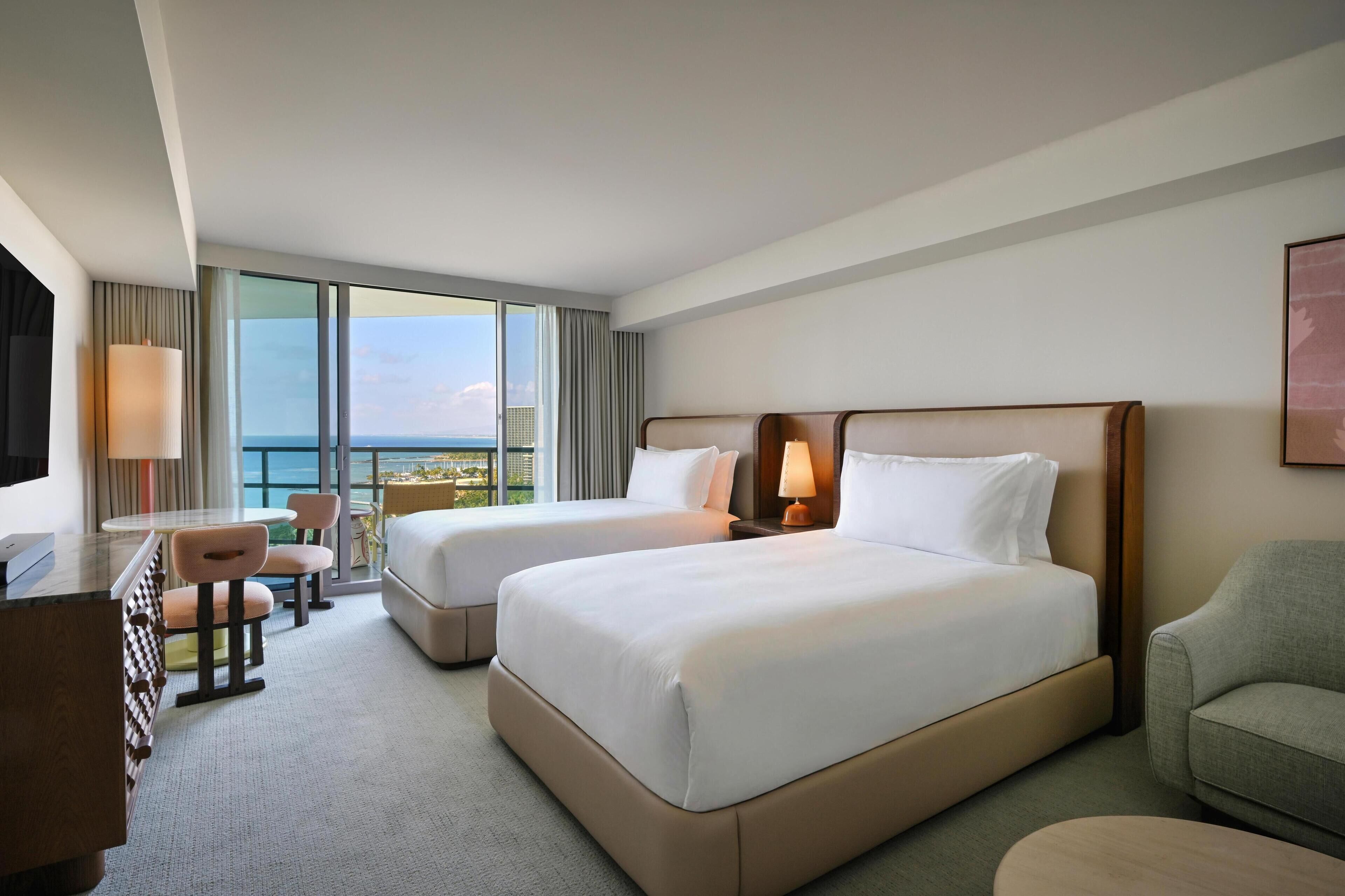 LXR Deluxe Room, 2 Double Beds, Ocean View (Newly Renovated) | Egyptian cotton sheets, premium bedding, down comforters, pillowtop beds