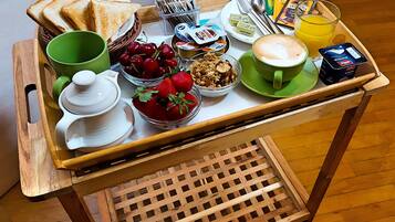 Opções para refeição no quarto