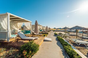 Private beach, beach cabanas, sun-loungers, beach umbrellas