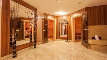 Sauna, dampbad, tyrkisk bad/hammam, kropsbehandlinger, hydroterapi