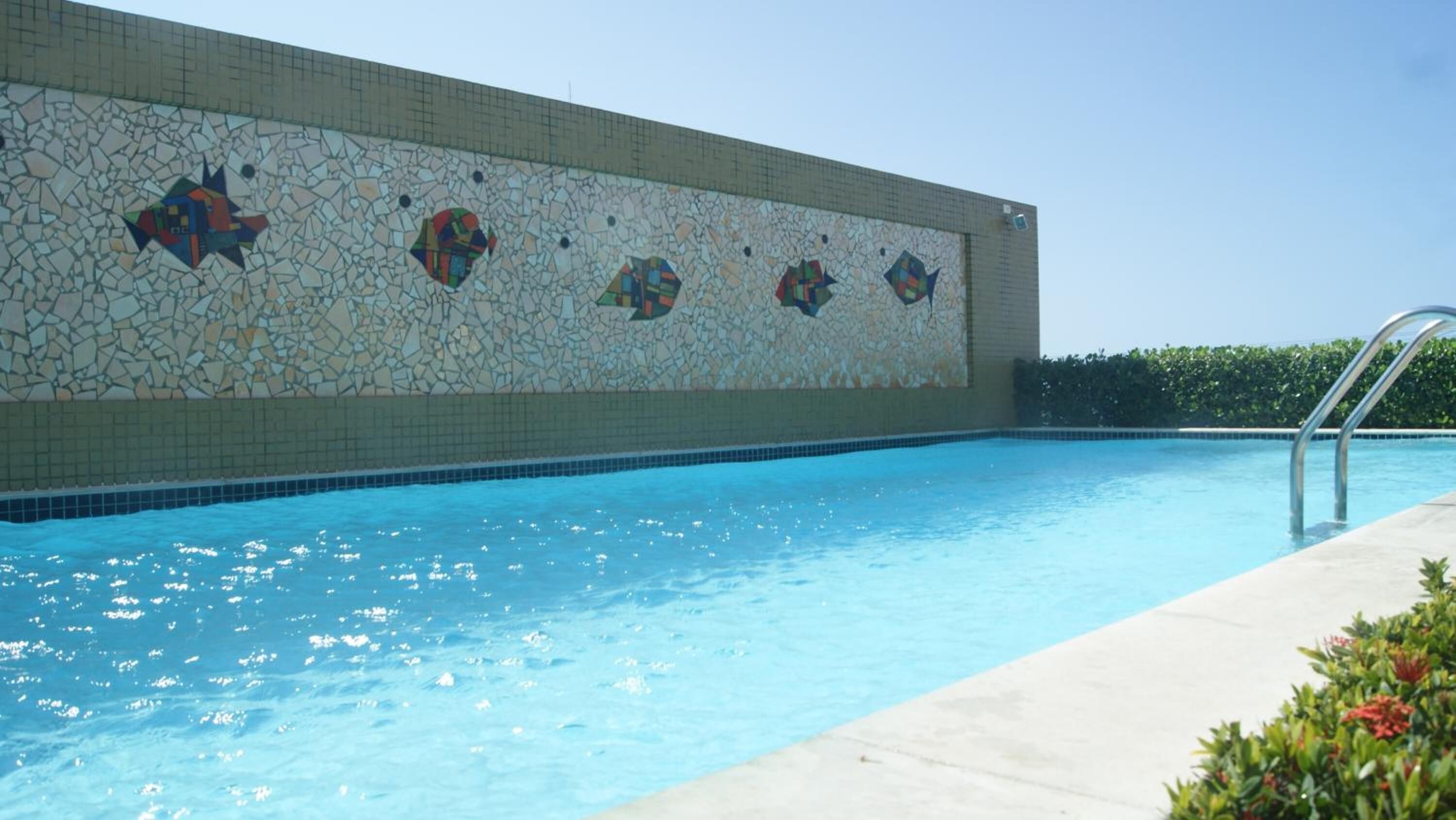 outdoor pool, pool loungers