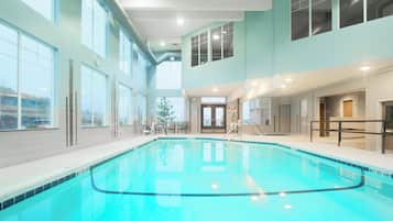 Indoor pool, open 6 AM to midnight, sun loungers