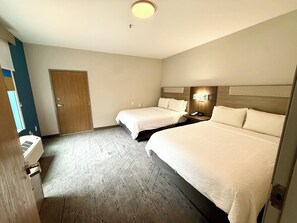Hypo-allergenic bedding, pillowtop beds, blackout drapes
