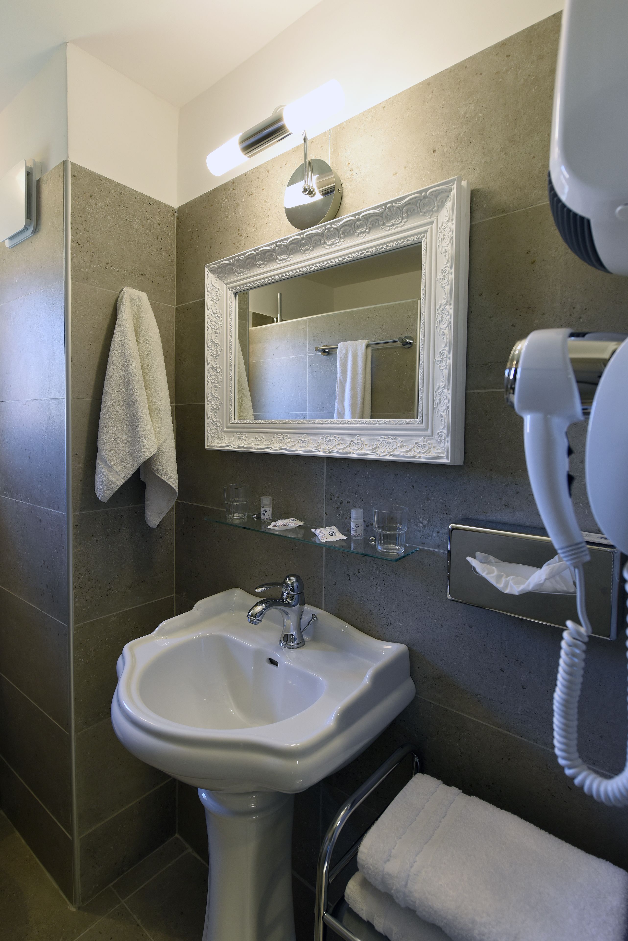 free toiletries, hair dryer, towels, soap