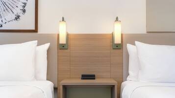 Room, 2 Queen Beds | Desk, laptop workspace, blackout drapes, iron/ironing board