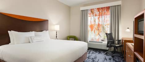 Premium bedding, down duvets, pillow-top beds, desk