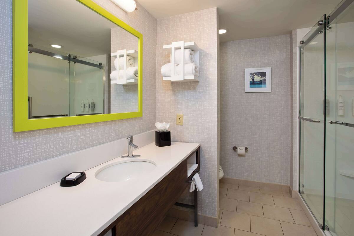 room, 1 king bed | bathroom shower