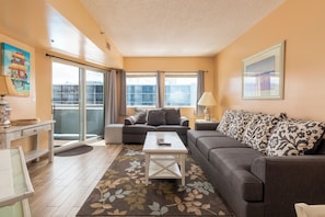 Superior Suite, 1 Queen Bed with Sofa bed, Balcony (Top Floor) | Living area | TV - Watson's Regency Suites (Ocean City)