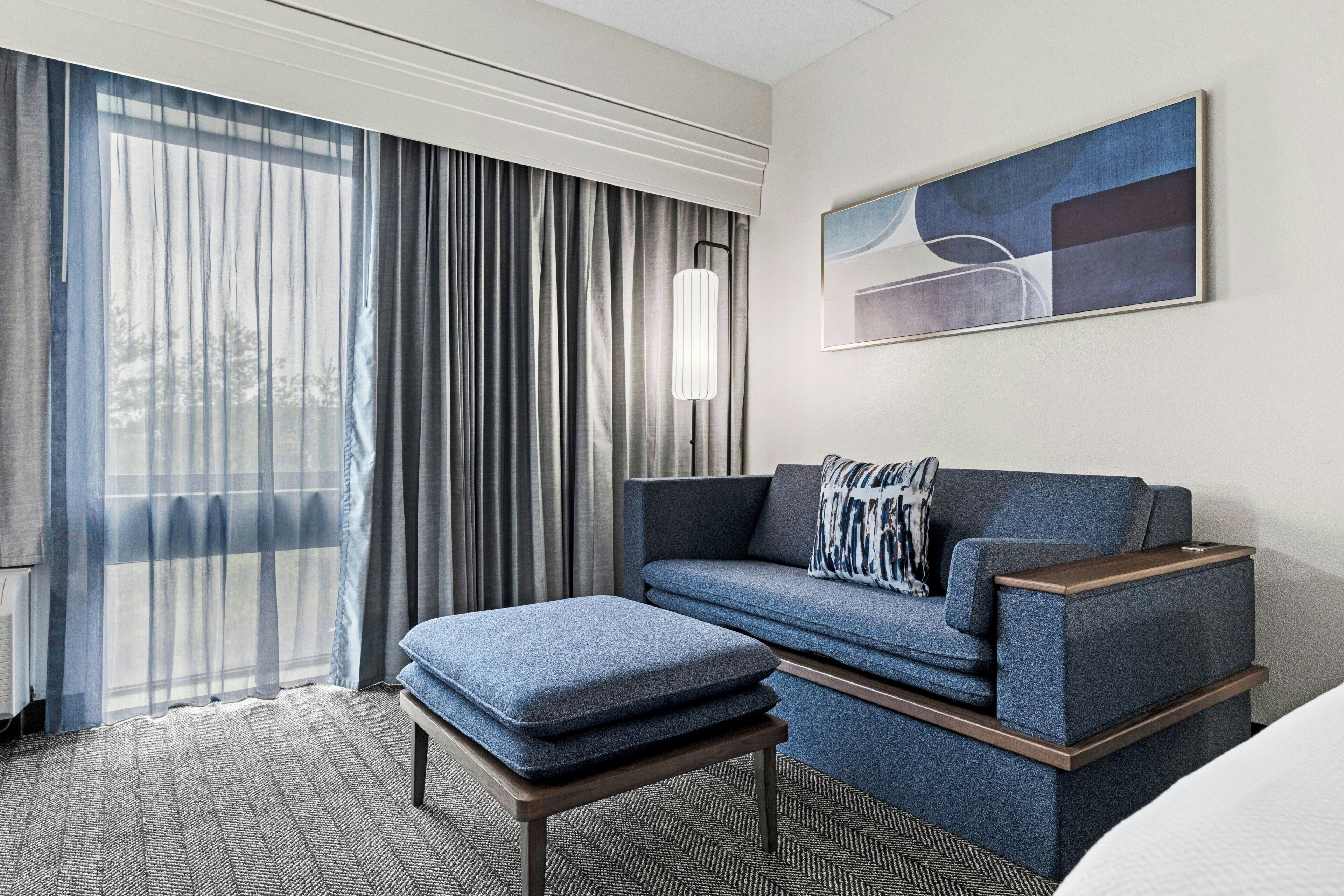 Premium bedding, pillowtop beds, desk, iron/ironing board