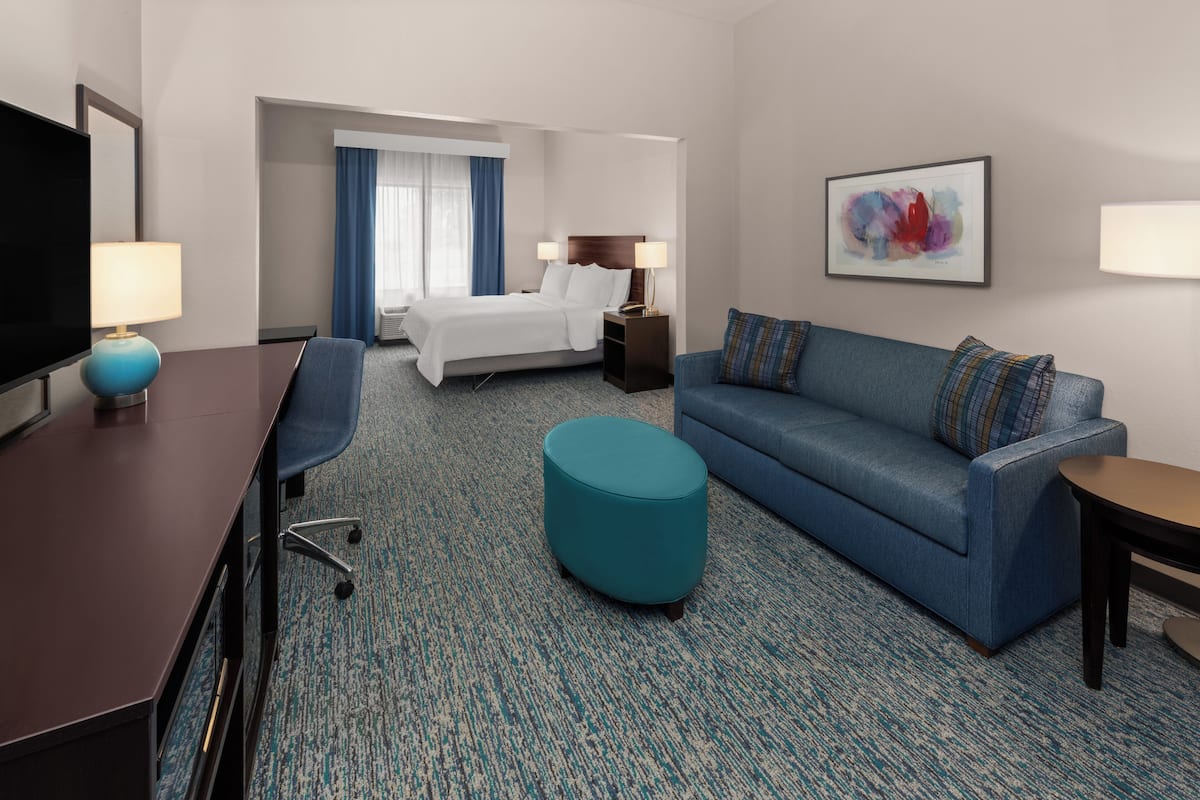 Suite, 1 King Bed, Accessible (Communication, Accessible Shwr) | Premium bedding, pillowtop beds, desk, laptop workspace