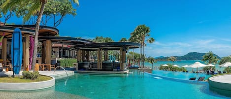 2 bars/lounges, swim-up bar, poolside bar, beach bar