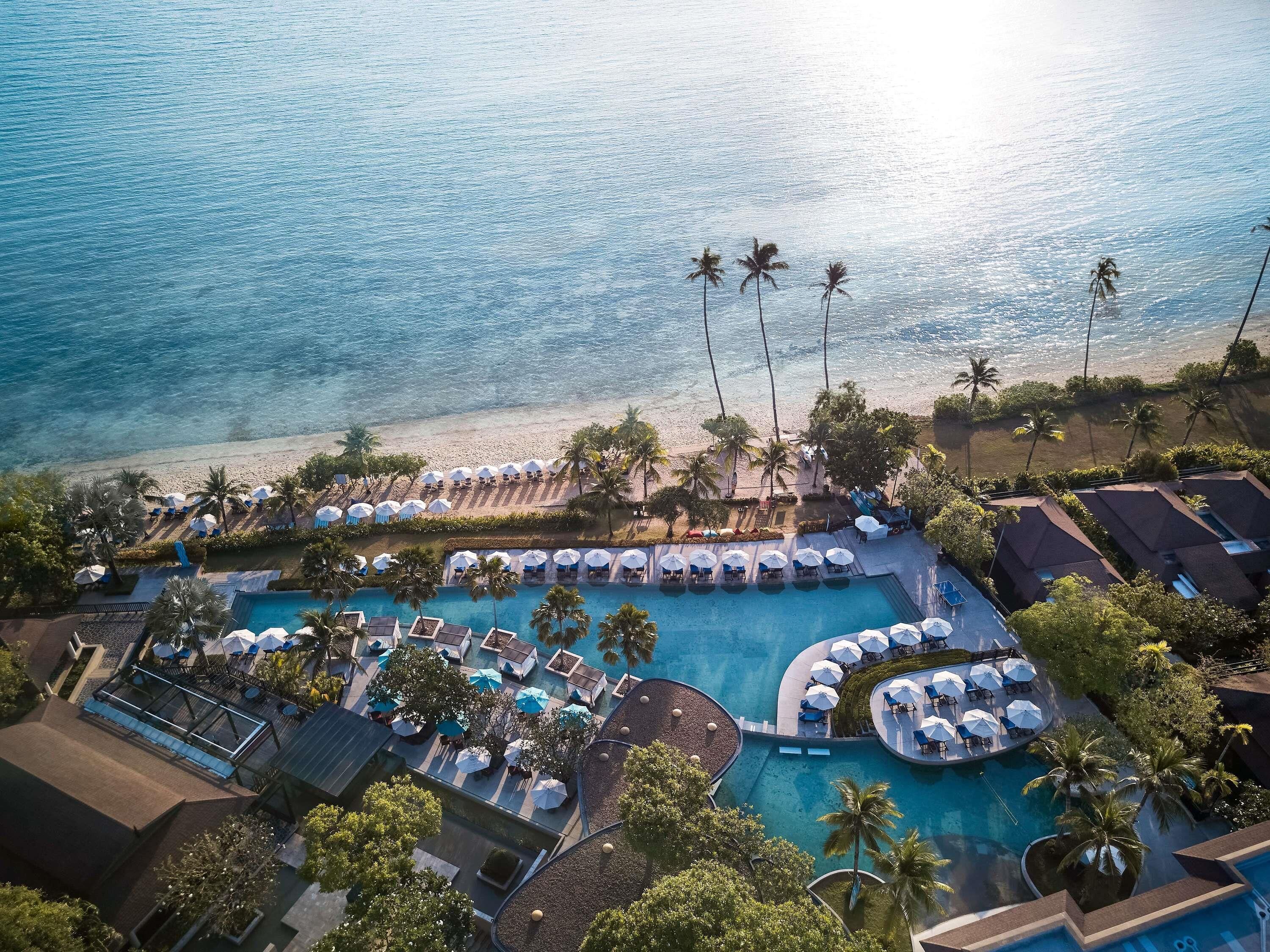2 outdoor pools, open 7 AM to 7 PM, free cabanas, pool umbrellas