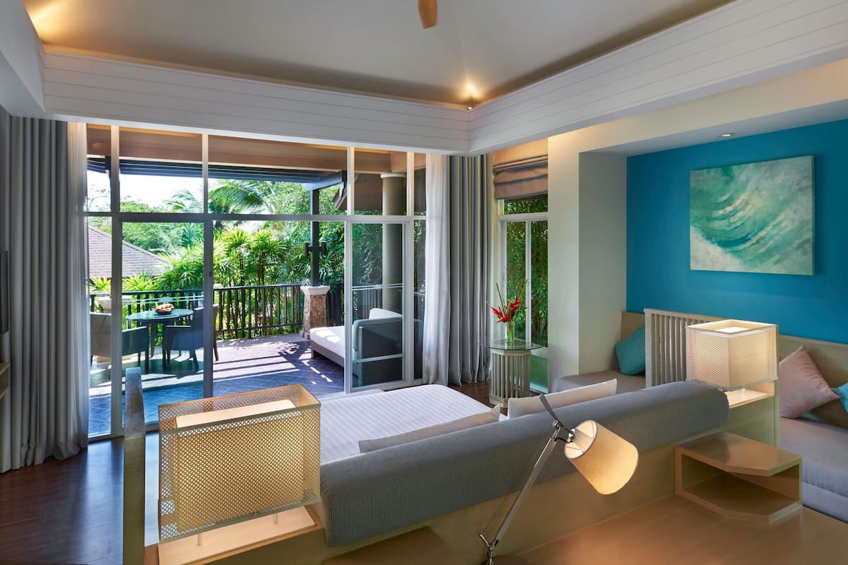 Villa, 1 kingsize-seng, hageutsikt | 1 soverom, sengetøy av topp kvalitet, dundyner og memory foam-senger