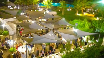 Outdoor banquet area