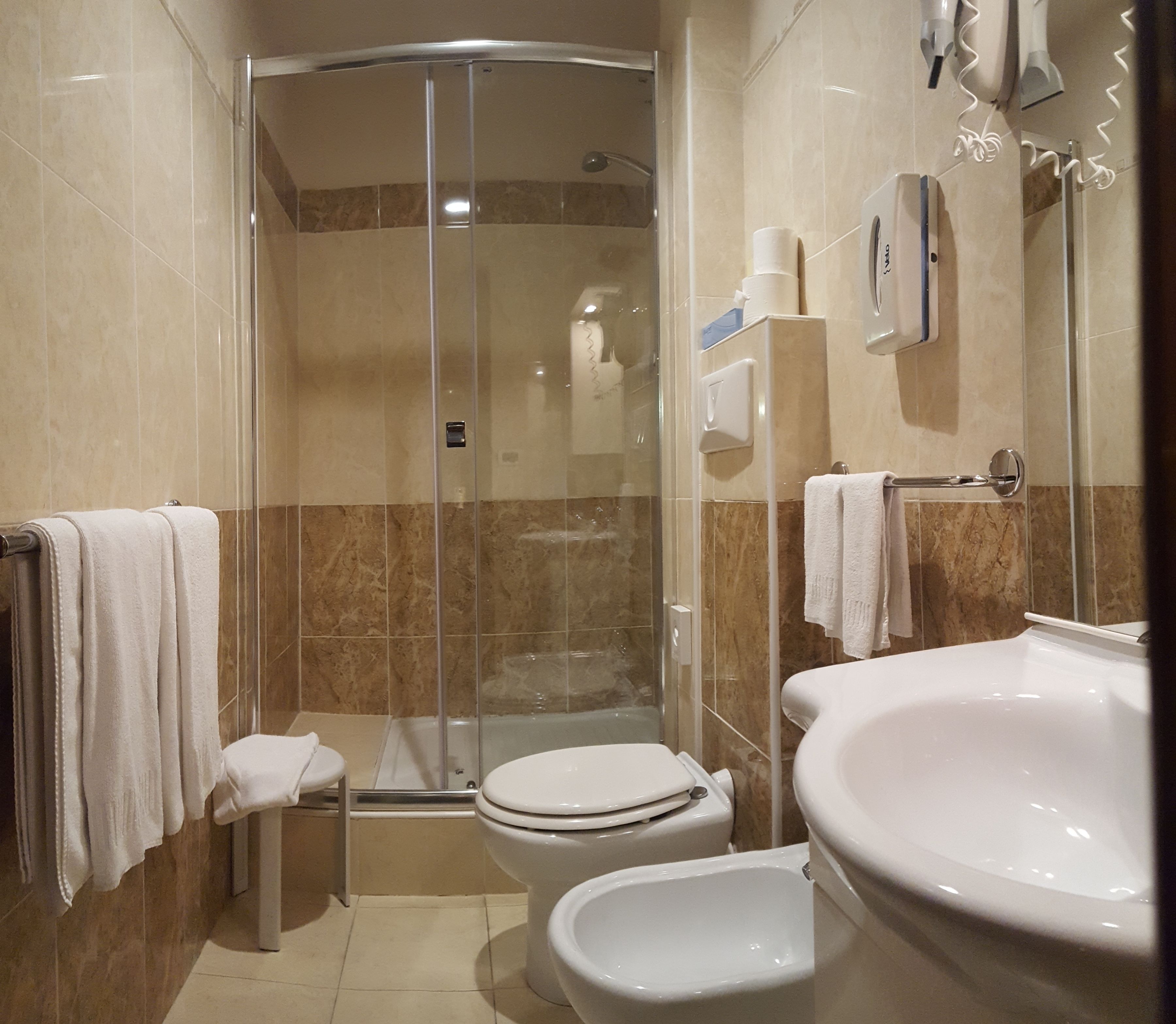 comfort double room, terrace, hill view | bathroom | shower, free toiletries, hair dryer, slippers