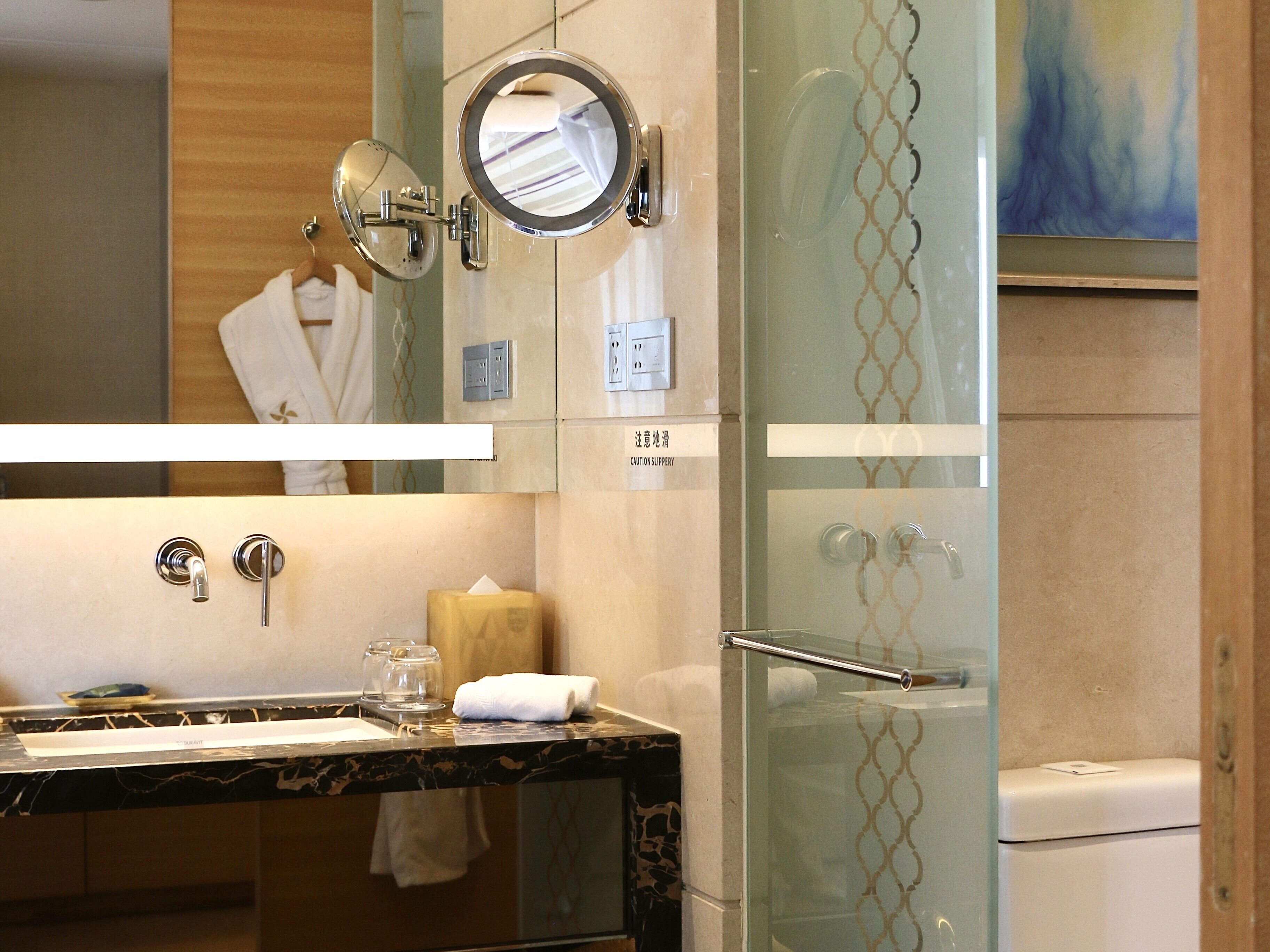 free toiletries, hair dryer, bathrobes, slippers