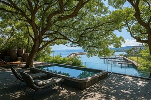 Presidential Suite, 2 Bedrooms, Private Pool, Sea View | Down comforters, free minibar items, in-room safe, desk