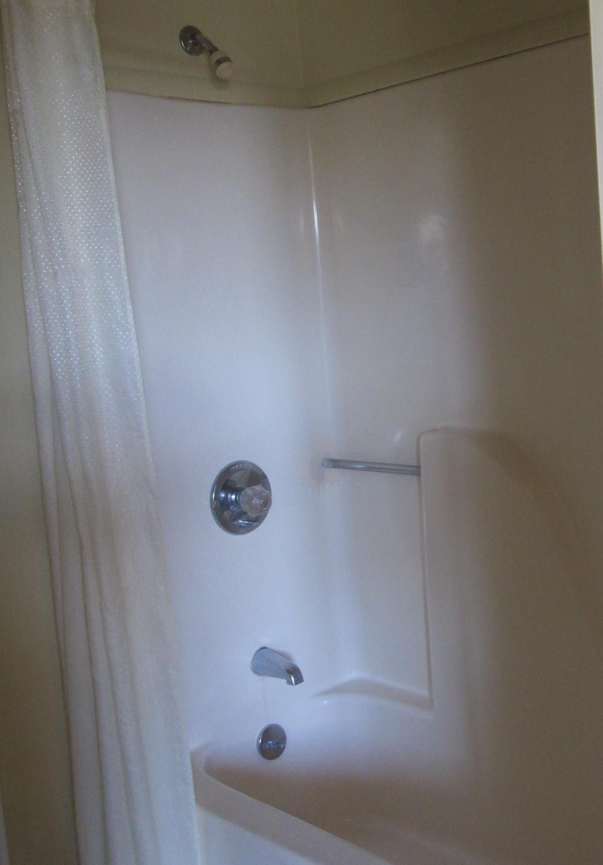 Combined shower/tub, hair dryer
