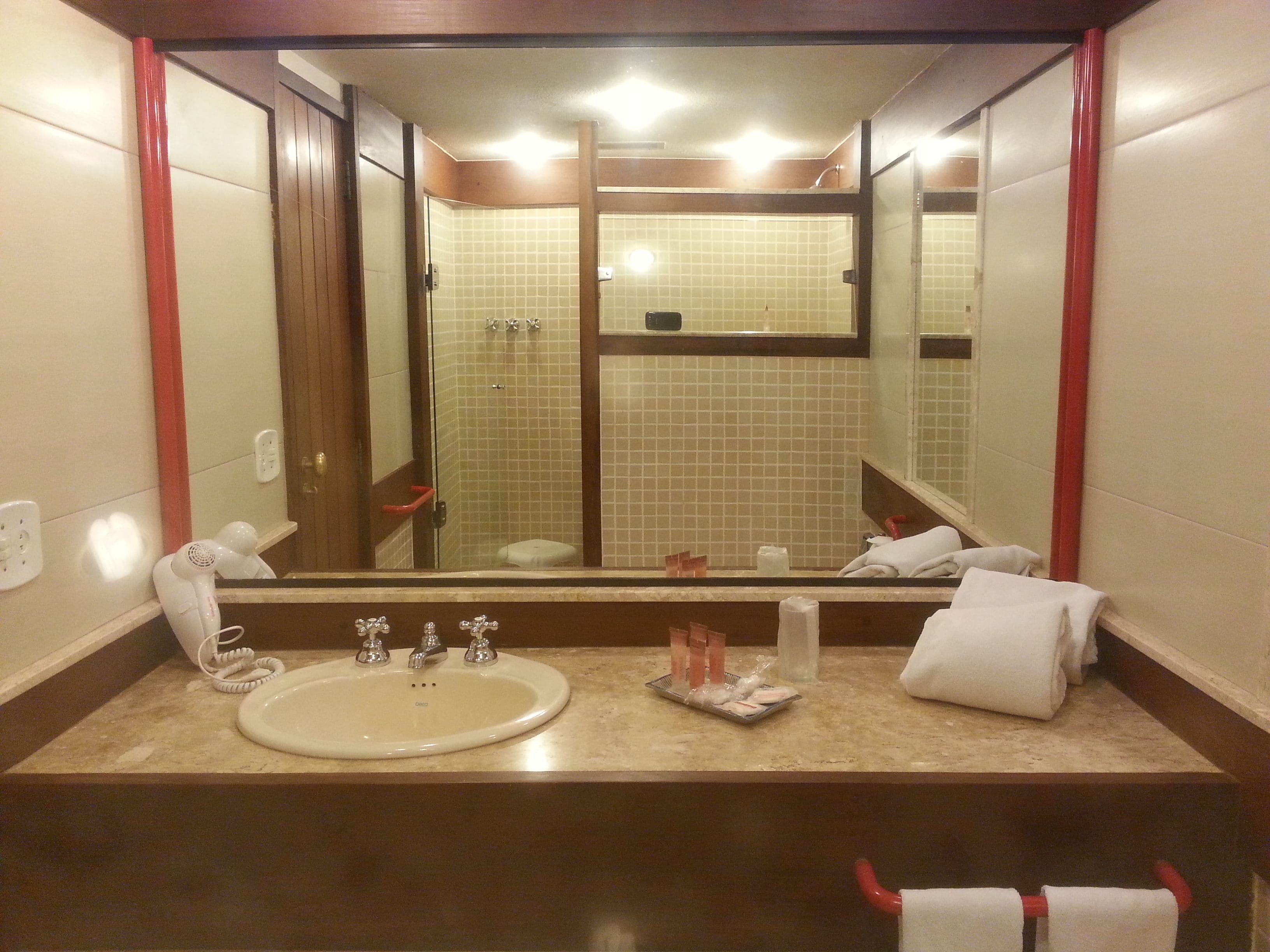 free toiletries, hair dryer, towels