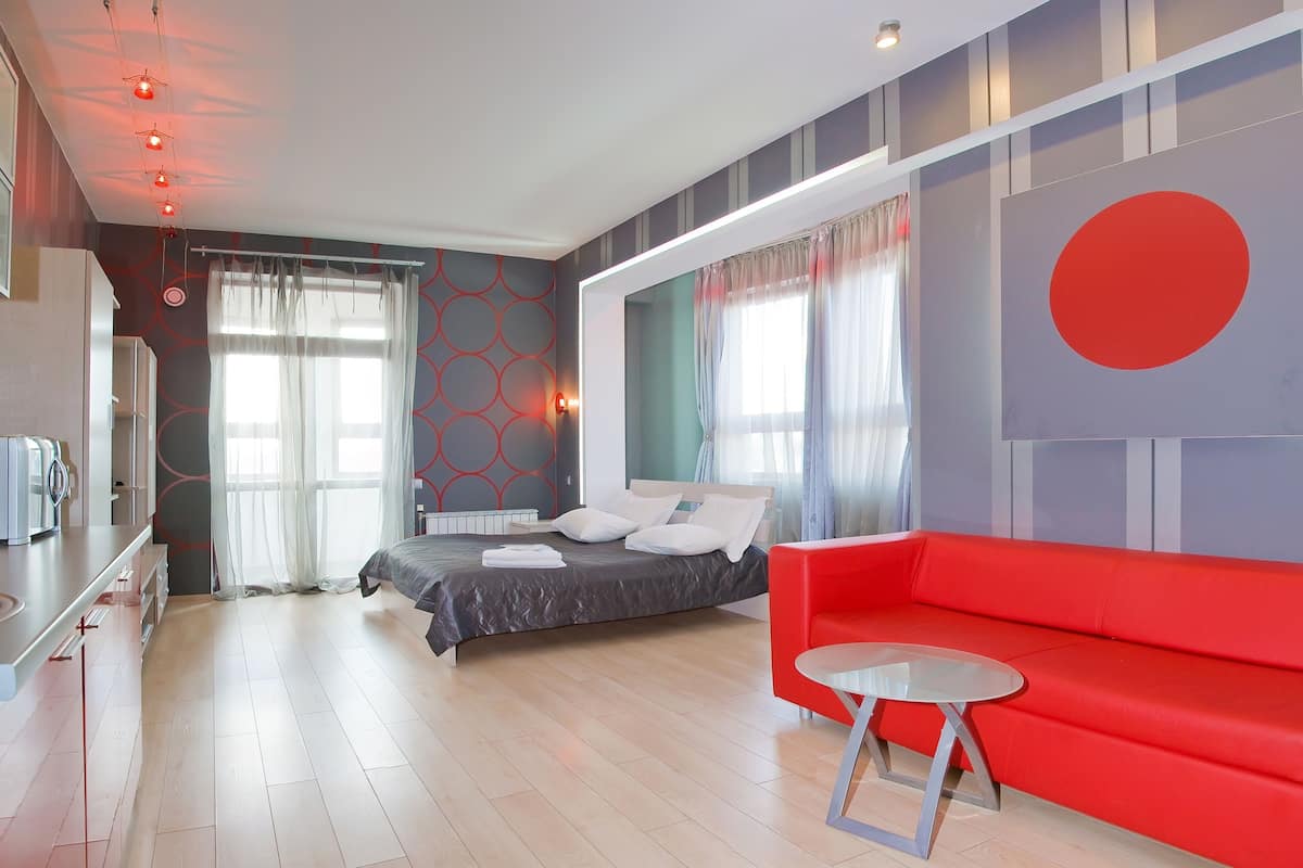 Quarto casal superior, banheira de hidromassagem | Vista do quarto