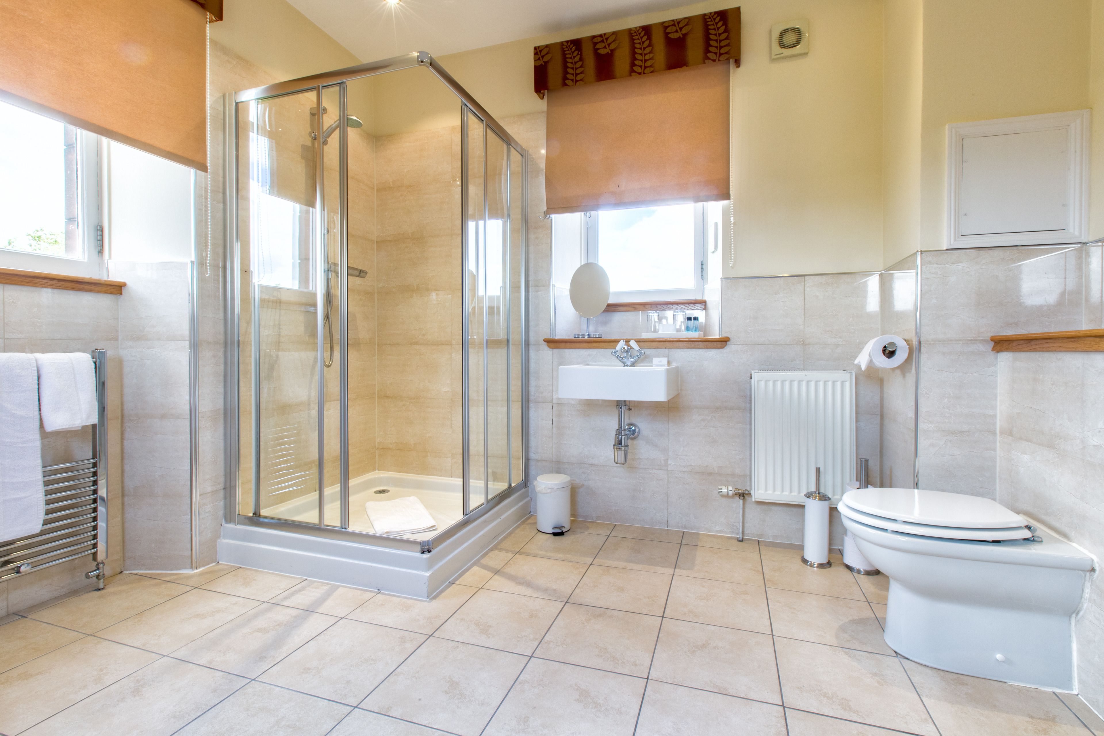 free toiletries, hair dryer, towels