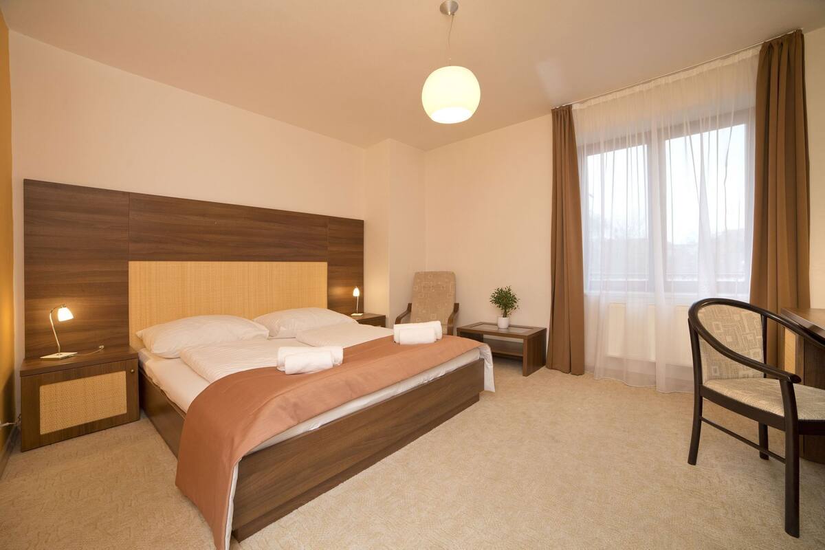 Hypo-allergenic bedding, minibar, desk, soundproofing