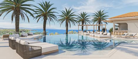 Indoor pool, 2 outdoor pools, pool umbrellas, pool loungers