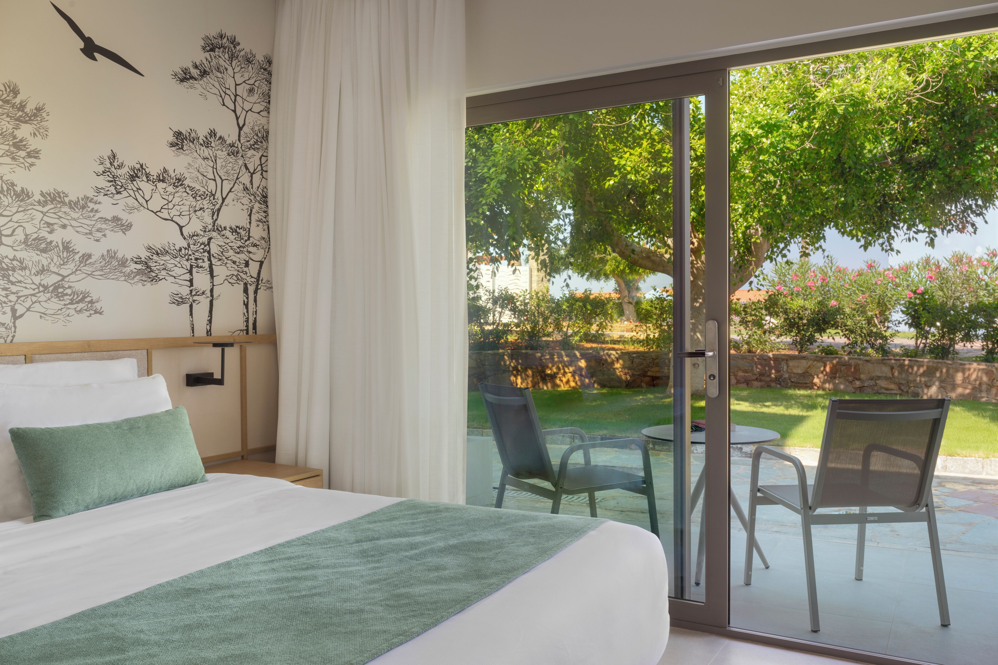 Individually decorated, individually furnished, desk, blackout drapes