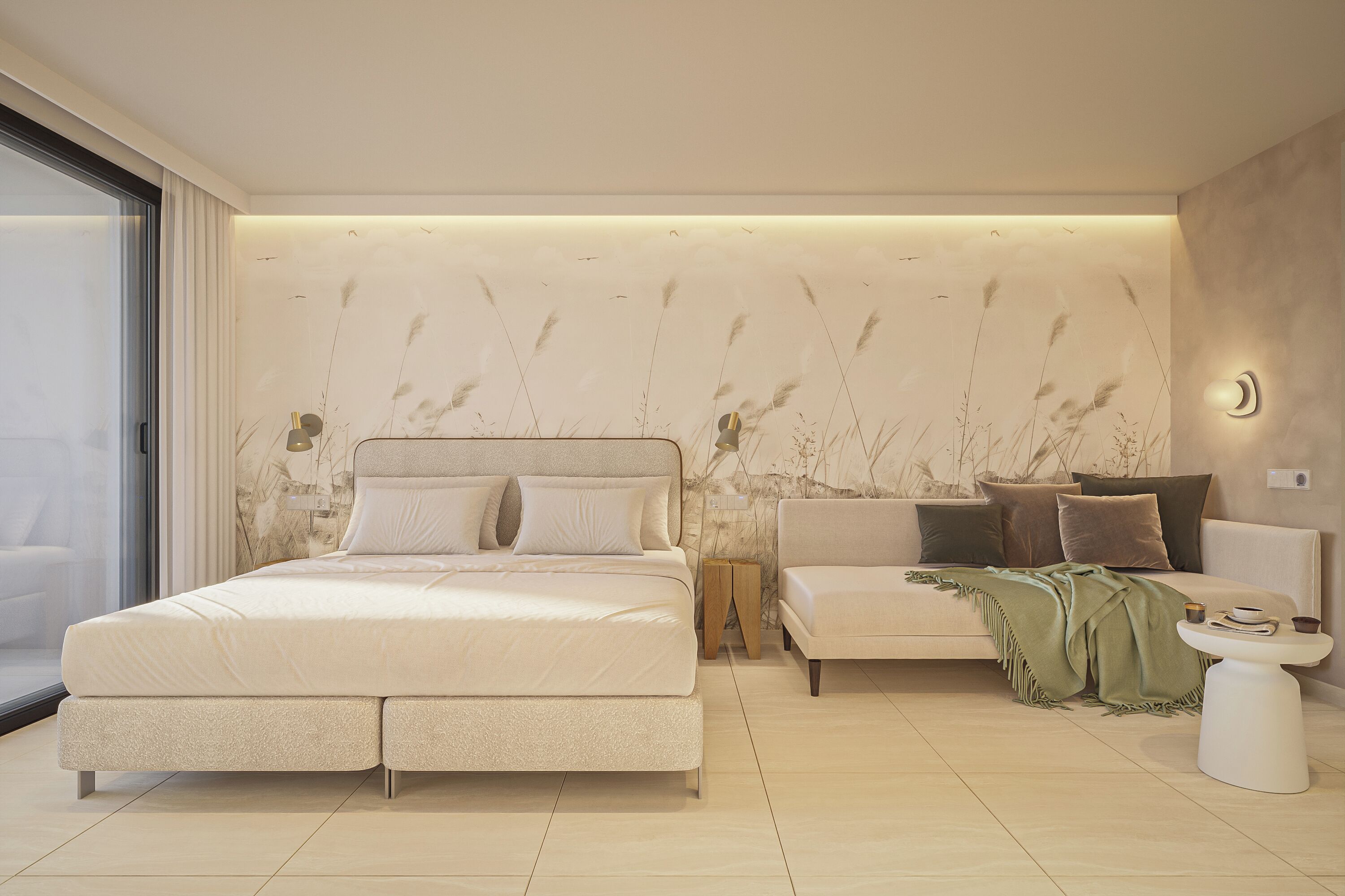 Individually decorated, individually furnished, desk, blackout drapes