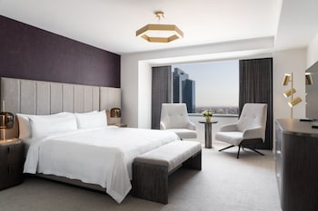 Suite, 1 King Bed, Non Smoking | Egyptian cotton sheets, premium bedding, down comforters at JW Marriott Los Angeles L.A. LIVE