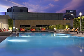 Outdoor pool, free cabanas, sun loungers at JW Marriott Los Angeles L.A. LIVE
