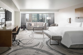 Junior Suite, 1 King Bed with Sofa bed | Egyptian cotton sheets, premium bedding, down comforters at JW Marriott Los Angeles L.A. LIVE
