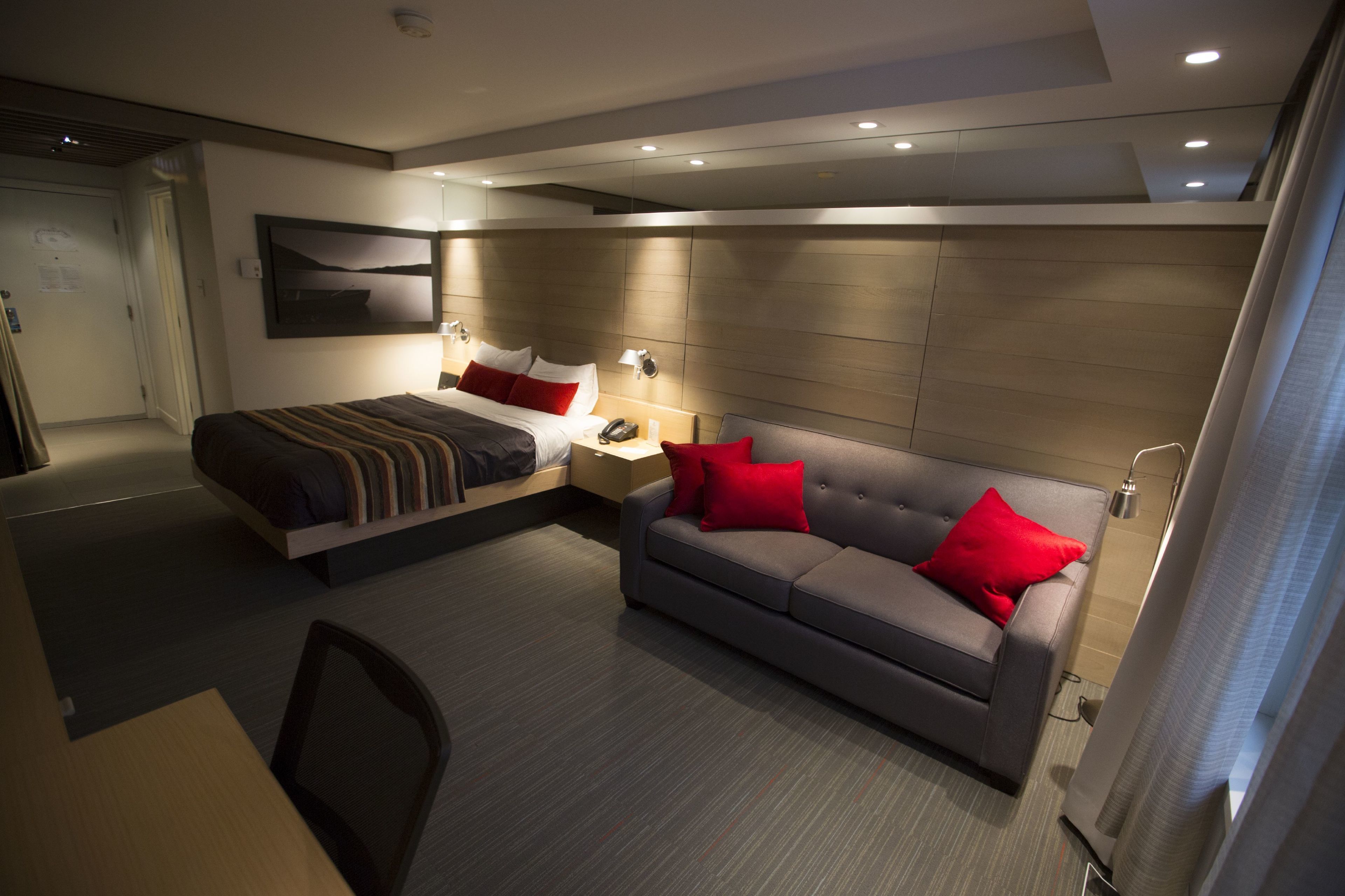 superior room, 1 queen bed with sofa bed | select comfort beds, blackout curtains, soundproofing