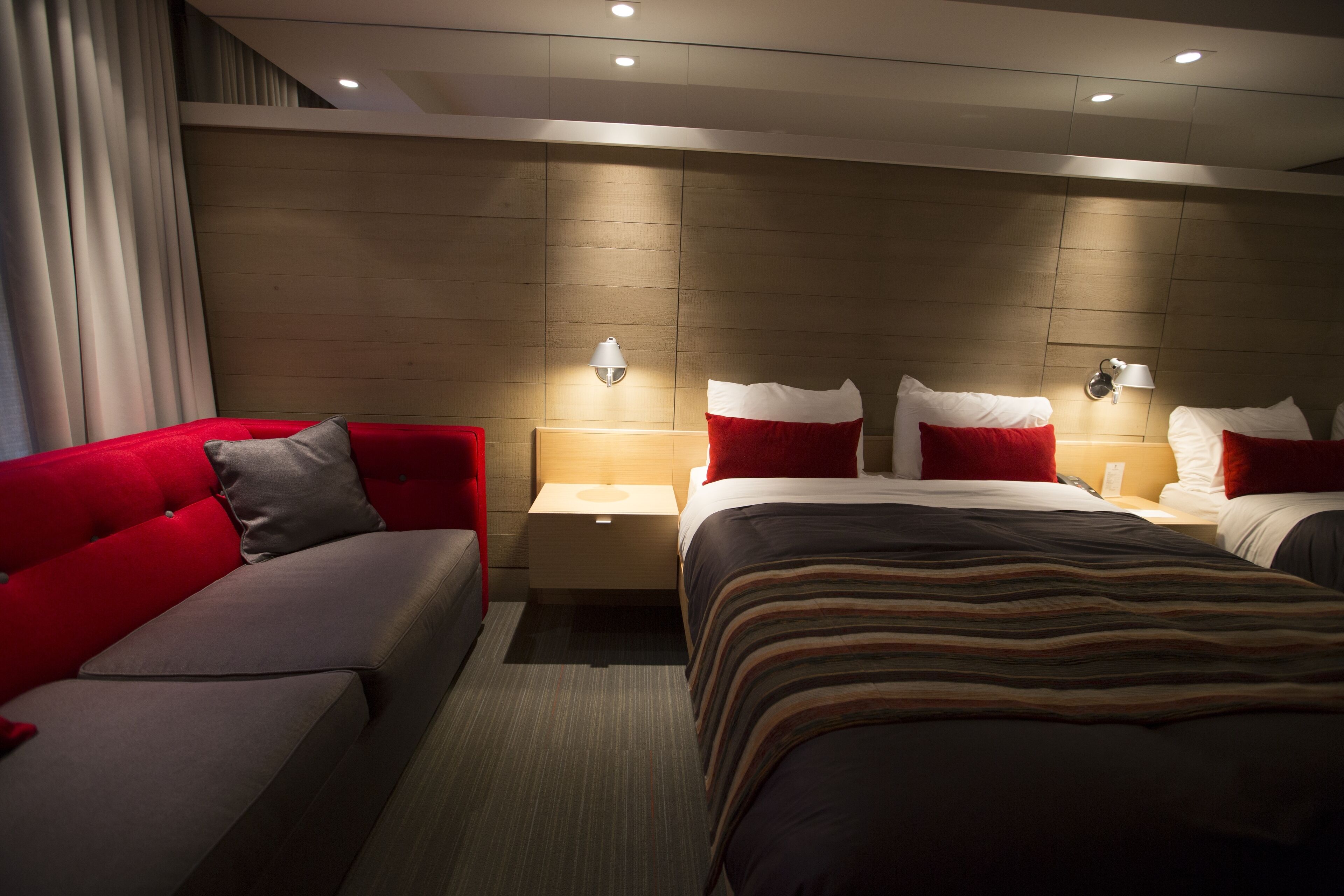 select comfort beds, blackout curtains, soundproofing