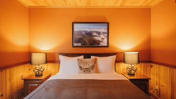 Comfort Chalet, 2 Bedrooms, Mountain View | Select Comfort beds, blackout curtains, soundproofing