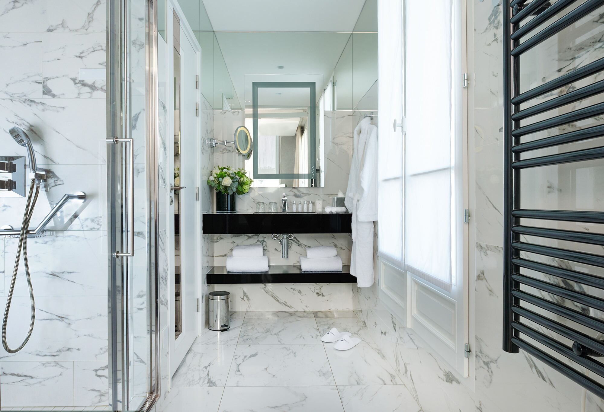 shower, free toiletries, hair dryer, slippers