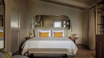Select Comfort beds, minibar, in-room safe, desk