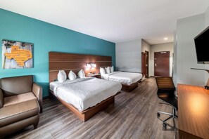 Standard Room, 2 Queen Beds, Non Smoking, Kitchenette | In-room safe, desk, laptop workspace, blackout drapes