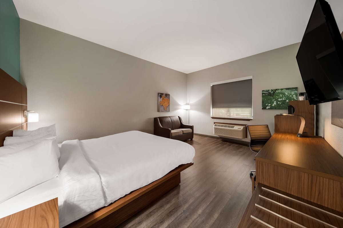 Standard Room, 1 King Bed, Non Smoking, Refrigerator & Microwave (with Single Sofabed) | In-room safe, desk, laptop workspace, blackout drapes