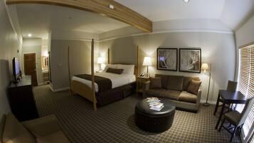 Premium bedding, down comforters, pillowtop beds, desk