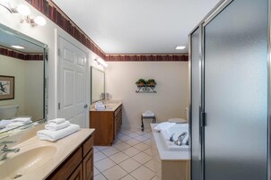 Hair dryer, towels