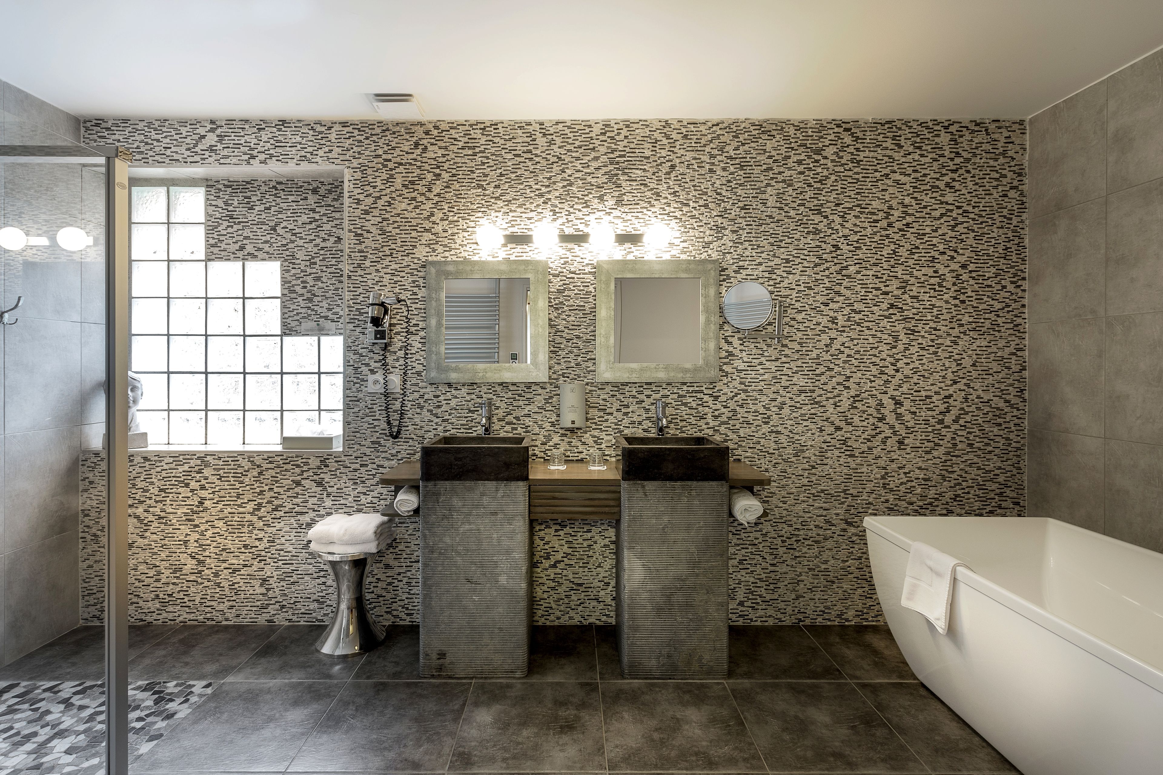 suite (2 person) | bathroom | hair dryer, towels