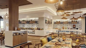 Petit déjeuner, déjeuner et dîner servis sur place, vue sur la piscine