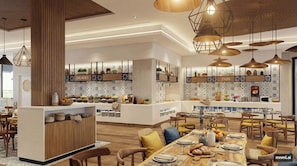 Breakfast, lunch, dinner served; pool views