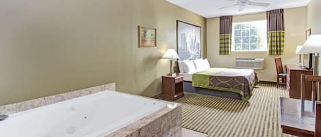 Suite, 1 cama King size, para no fumadores, hidromasaje | Camas con efecto memoria y cortinas blackout